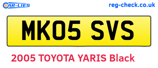 MK05SVS are the vehicle registration plates.