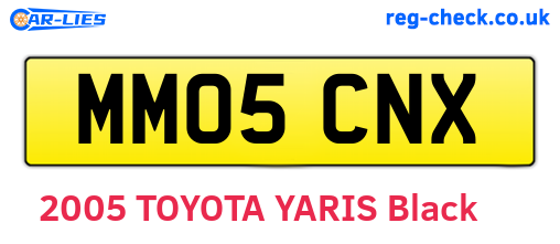 MM05CNX are the vehicle registration plates.