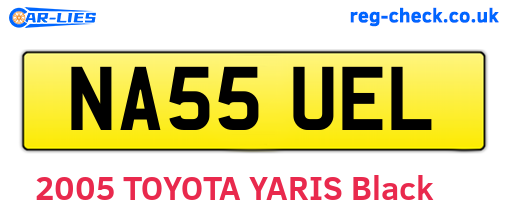 NA55UEL are the vehicle registration plates.