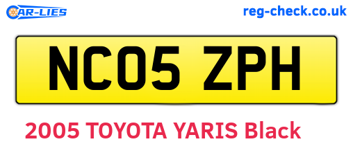 NC05ZPH are the vehicle registration plates.