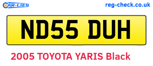 ND55DUH are the vehicle registration plates.