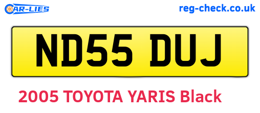 ND55DUJ are the vehicle registration plates.