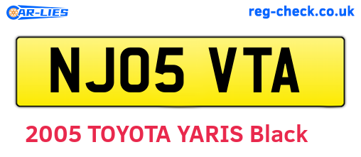 NJ05VTA are the vehicle registration plates.