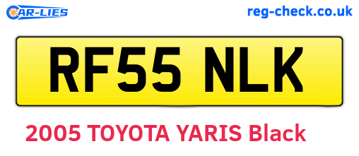 RF55NLK are the vehicle registration plates.