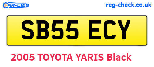 SB55ECY are the vehicle registration plates.