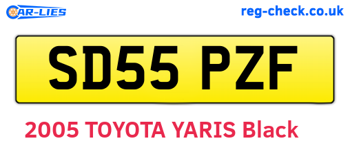 SD55PZF are the vehicle registration plates.