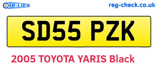 SD55PZK are the vehicle registration plates.