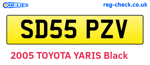 SD55PZV are the vehicle registration plates.