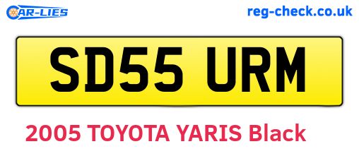 SD55URM are the vehicle registration plates.