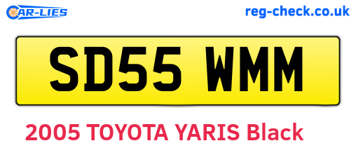SD55WMM are the vehicle registration plates.
