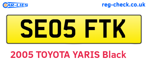 SE05FTK are the vehicle registration plates.