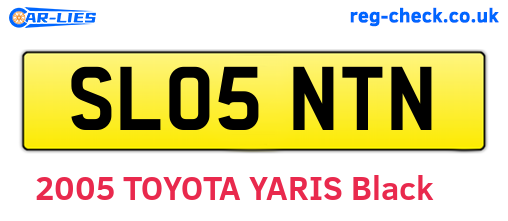 SL05NTN are the vehicle registration plates.