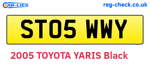 ST05WWY are the vehicle registration plates.