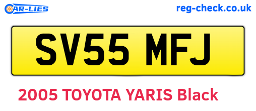 SV55MFJ are the vehicle registration plates.