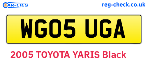 WG05UGA are the vehicle registration plates.