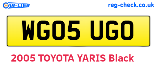 WG05UGO are the vehicle registration plates.
