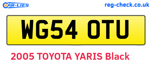 WG54OTU are the vehicle registration plates.