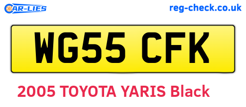 WG55CFK are the vehicle registration plates.
