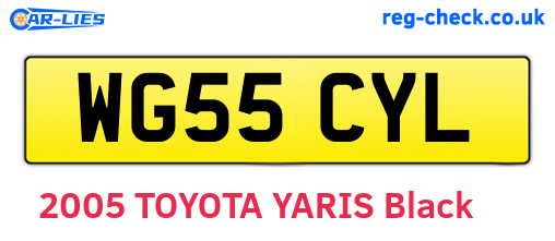 WG55CYL are the vehicle registration plates.