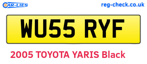 WU55RYF are the vehicle registration plates.