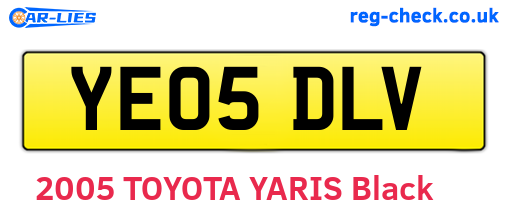 YE05DLV are the vehicle registration plates.