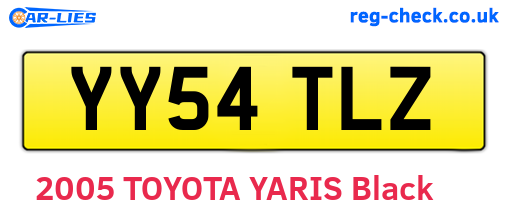 YY54TLZ are the vehicle registration plates.
