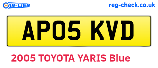 AP05KVD are the vehicle registration plates.