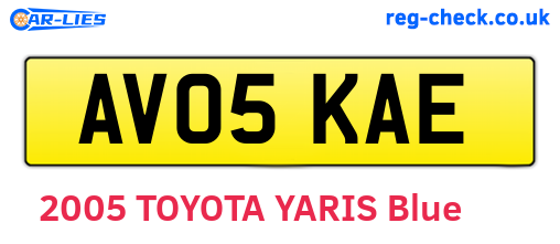 AV05KAE are the vehicle registration plates.