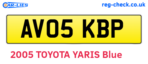 AV05KBP are the vehicle registration plates.