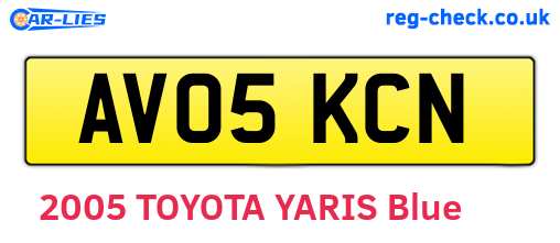 AV05KCN are the vehicle registration plates.