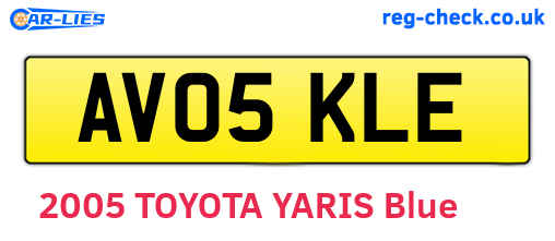 AV05KLE are the vehicle registration plates.