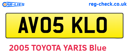 AV05KLO are the vehicle registration plates.