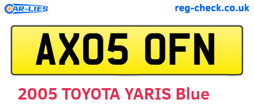 AX05OFN are the vehicle registration plates.