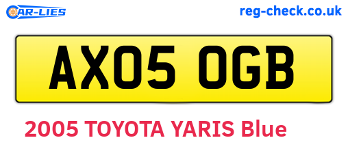 AX05OGB are the vehicle registration plates.