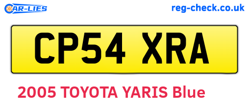 CP54XRA are the vehicle registration plates.