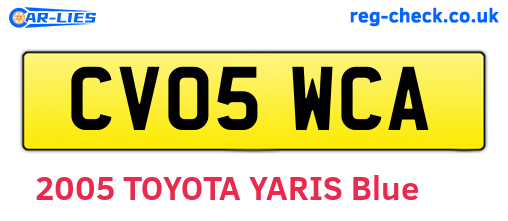 CV05WCA are the vehicle registration plates.