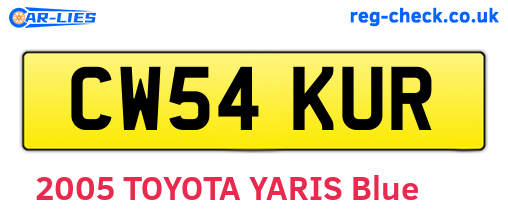 CW54KUR are the vehicle registration plates.