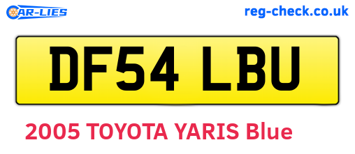 DF54LBU are the vehicle registration plates.