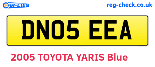 DN05EEA are the vehicle registration plates.
