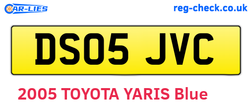 DS05JVC are the vehicle registration plates.