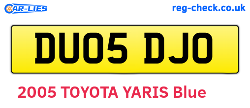 DU05DJO are the vehicle registration plates.