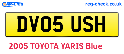DV05USH are the vehicle registration plates.