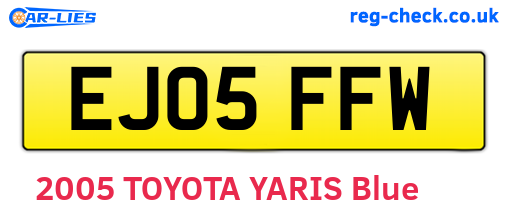 EJ05FFW are the vehicle registration plates.