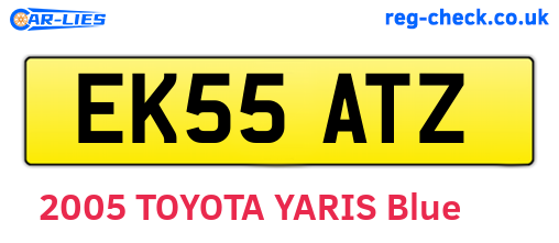 EK55ATZ are the vehicle registration plates.