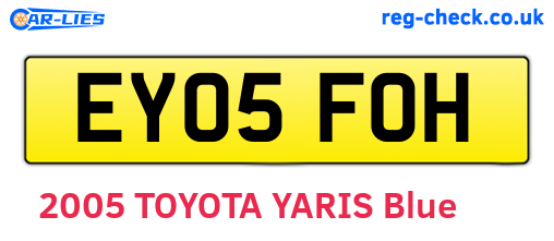EY05FOH are the vehicle registration plates.