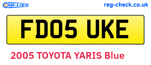 FD05UKE are the vehicle registration plates.
