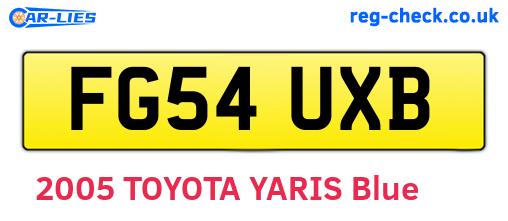 FG54UXB are the vehicle registration plates.