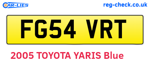 FG54VRT are the vehicle registration plates.