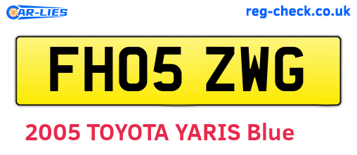 FH05ZWG are the vehicle registration plates.
