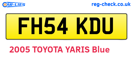 FH54KDU are the vehicle registration plates.
